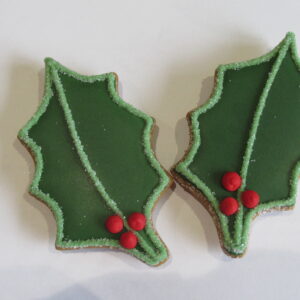 Christmas Spicy Gingerbread Holly Biscuit
